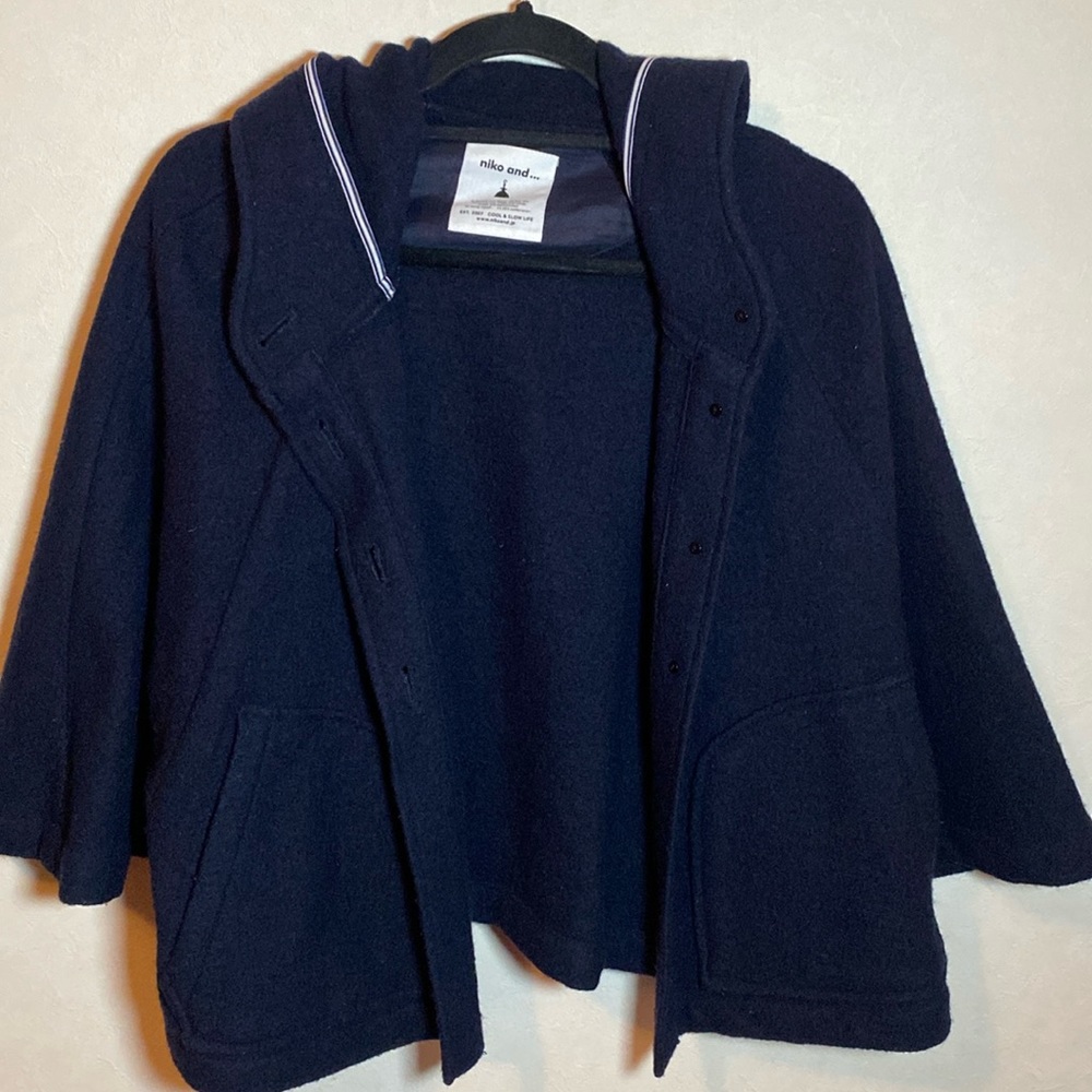 NIKO AND...Hooded poncho sweater